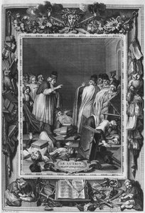 رسم توضيحي من "لوترين" لنيكولا بويلو ، المعروف باسم Boileau-Despreaux ، الكانتو الخامس ، نُشر عام 1728 بواسطة برنارد بيكارت